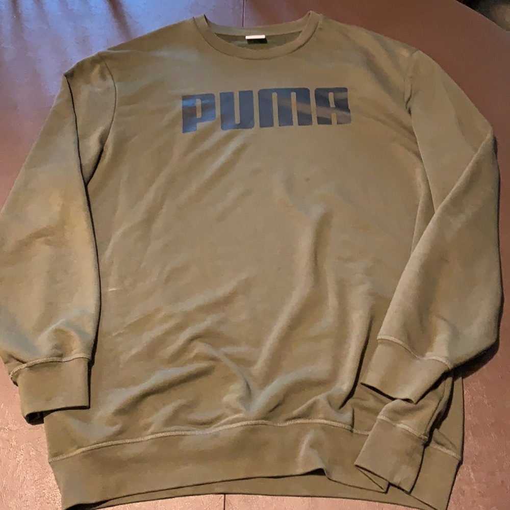 Puma Crewneck sweater Green Logo Men's Size Xl